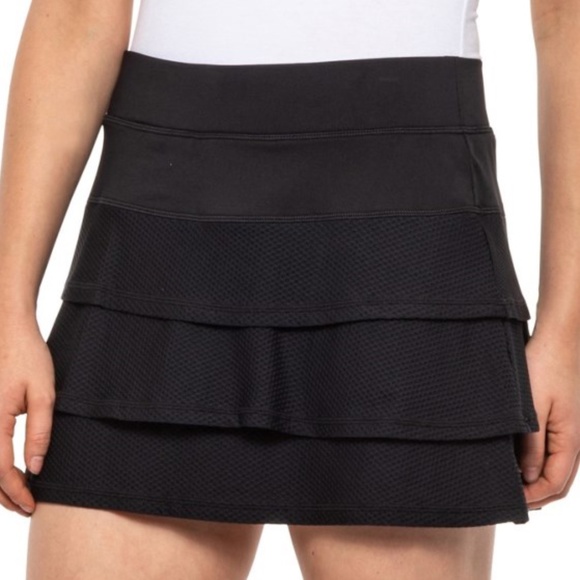 Kyodan Pants - Black Tiered Woven Golf/Tennis Skort